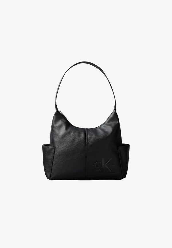 Calvin Klein POCKETS MONOLOGO L - Handbag - black