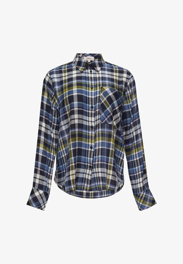 s.Oliver KARIERTE - Button-down blouse - navy