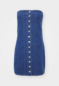 Denim Project BUTTON BANDEAU DRESS