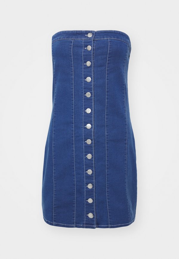 Denim Project BUTTON BANDEAU DRESS