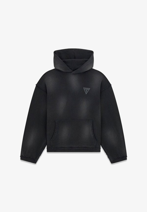 Guess AUSGEWASCHENER PRINT - Hoodie - schwarz multicolor
