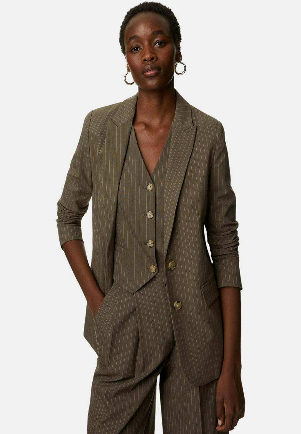 Marks & Spencer RELAXED PINSTRIPE SINGLE BREASTED