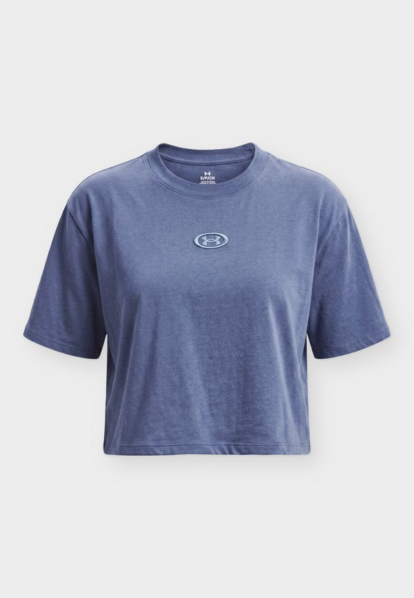 Under Armour CENTER LT - Print T-shirt - downpour gray/blue wind