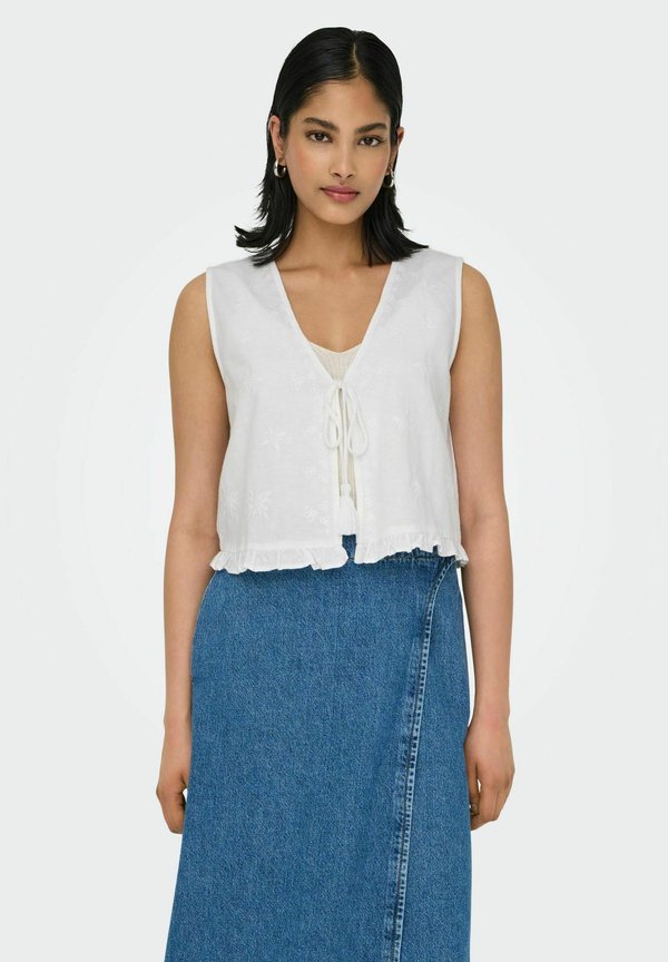 ONLY s ONLJAKIRI Linen s - Waistcoat - bright white