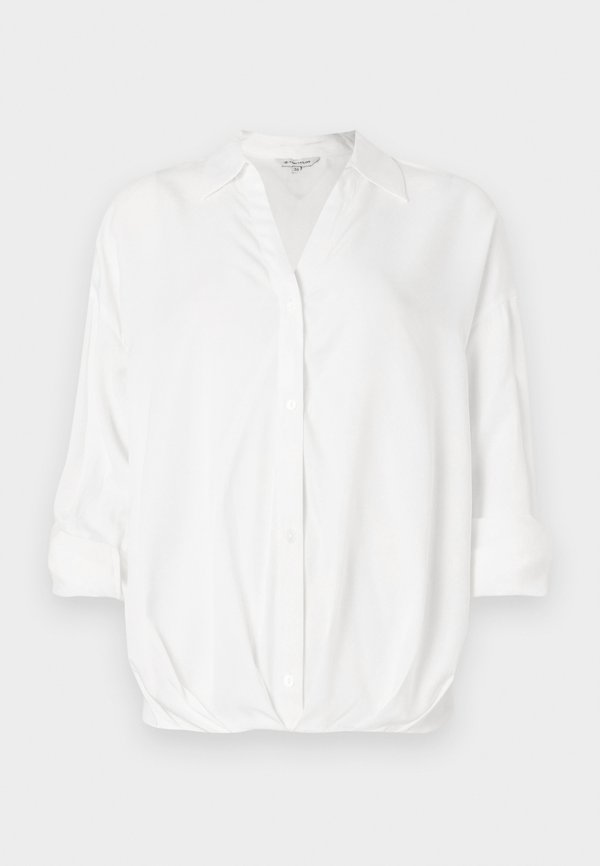 TOM TAILOR BLOUSE MODERN - Button-down blouse - whisper white