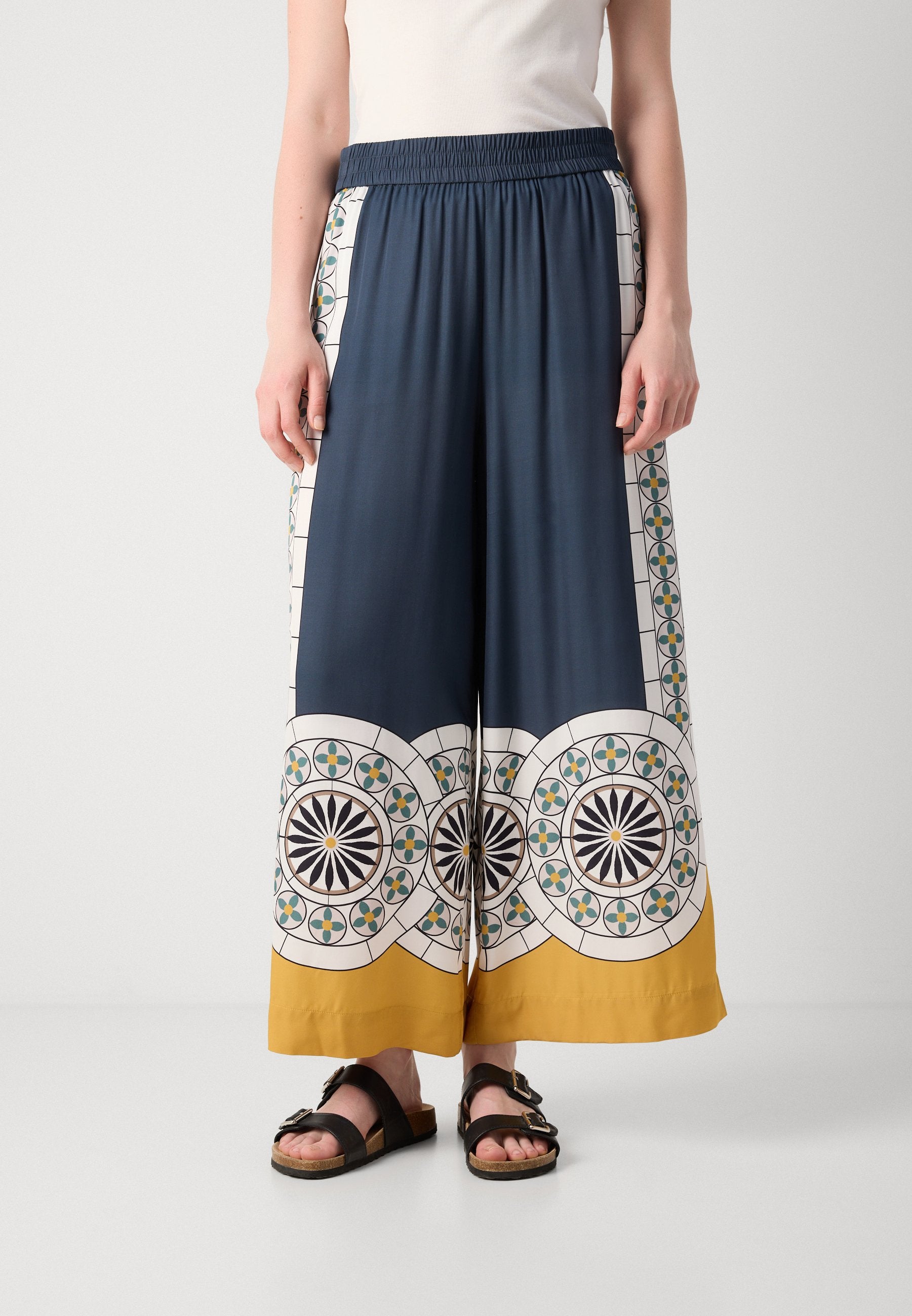 Marc O'Polo PANTS ELASTIC WAISTBAND WIDE LEG PRINTED