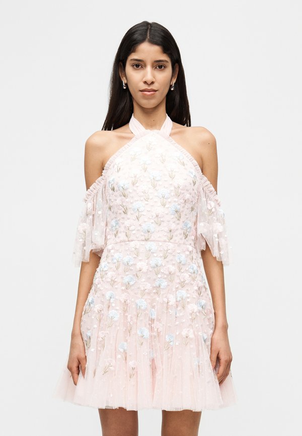 Needle & Thread DANDELION DITSY HALTER NECK MICRO MINI DRESS