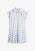 Tommy Hilfiger GOLD-TONE BUTTON RELAXED MINI SHIRT DRESS - Shirt dress - ecru/brisk blue
