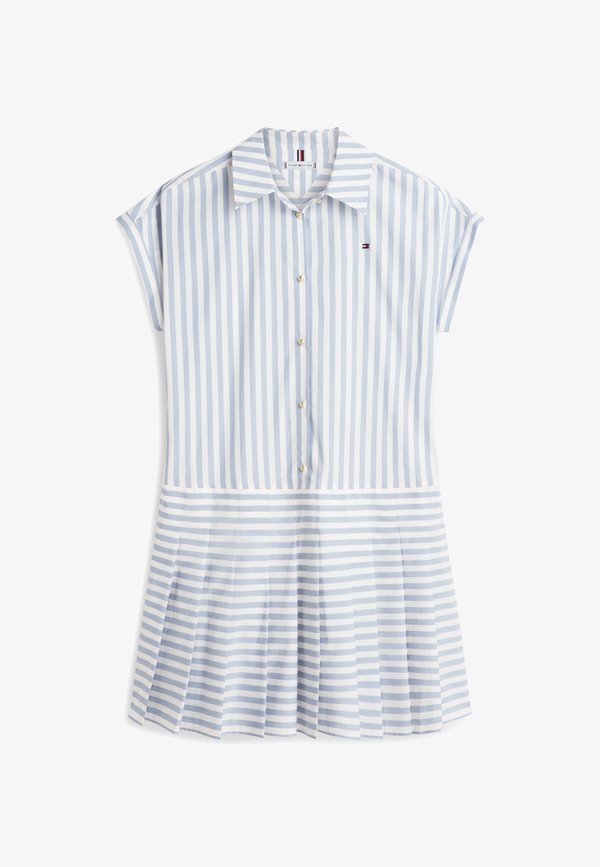 Tommy Hilfiger GOLD-TONE BUTTON RELAXED MINI SHIRT DRESS - Shirt dress - ecru/brisk blue