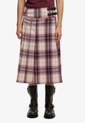 Superdry & Co SUPERDRY - Pleated skirt - berry cream check