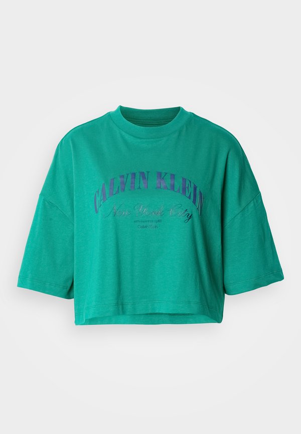 Calvin Klein Jeans CROPPED BOXY HERITAGE CREST - Print T-shirt - enchanted forest