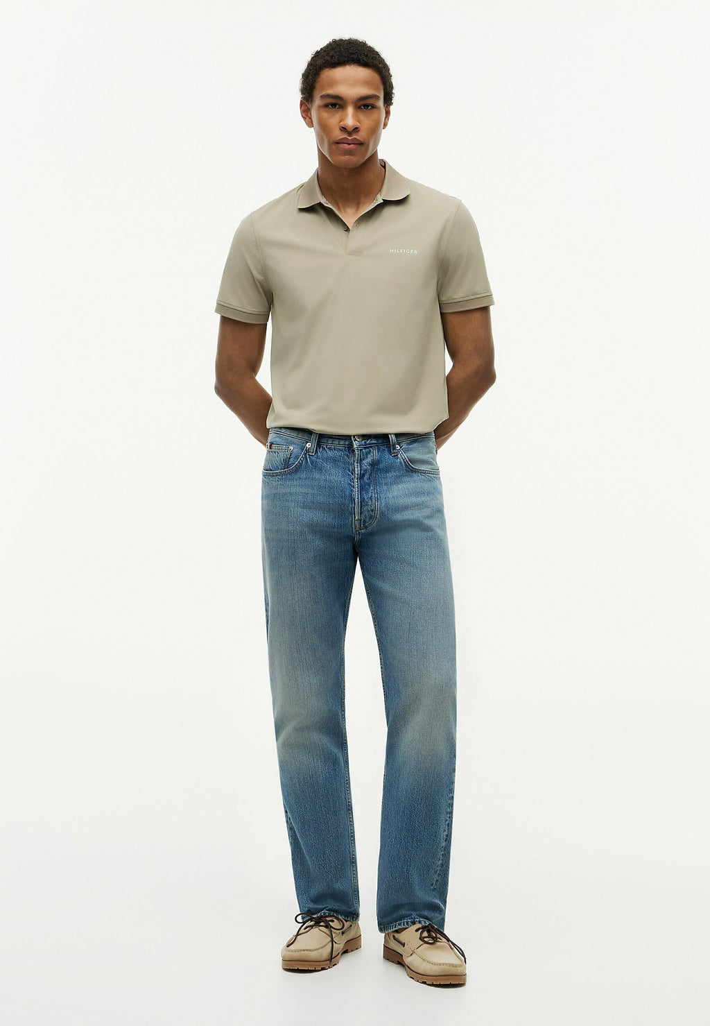 WHISKERED RELAXED STRAIGHT LEG JEANS Media 1