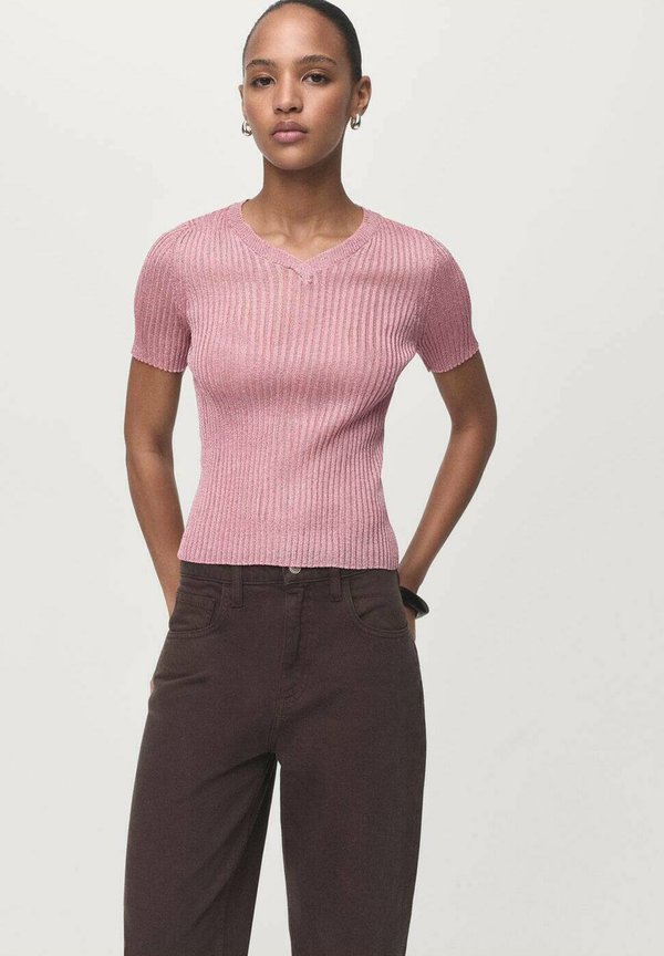 Mango ADULT - Basic T-shirt - light pink