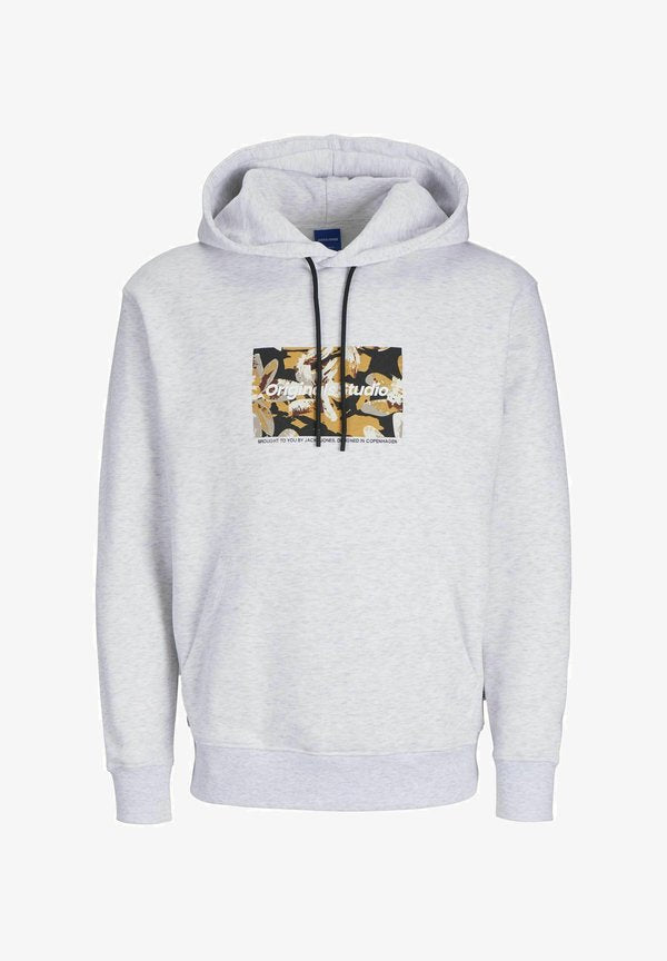 Jack & Jones Printed - Hoodie - white melange