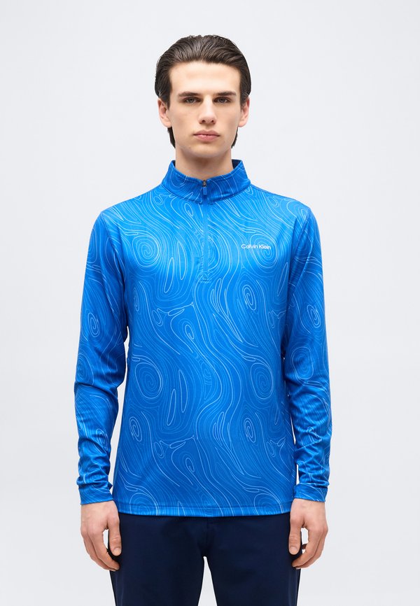 Calvin Klein Golf PRINTED NEWPORT HALF ZIP - Long sleeved top - sapphire