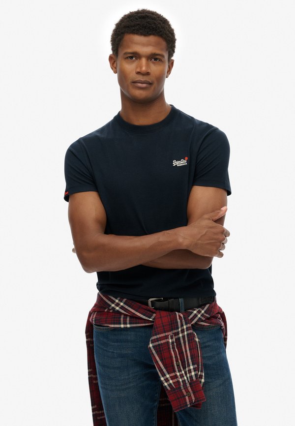 Superdry & Co ESSENTIAL CONTRAST EMBROIDERED  - Basic T-shirt - eclipse navy