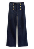 GOLD BUTTON DETAIL SMART WIDE LEG JEANS - Next - View 1