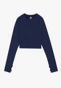 Even&Odd active CROPPED LONG SLEEVE FINE RIB SEAMLESS TOP