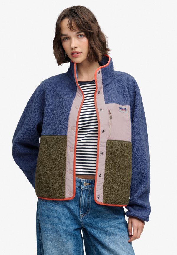 Superdry & Co COLOUR BLOCK - Fleece jacket - moonlight blue