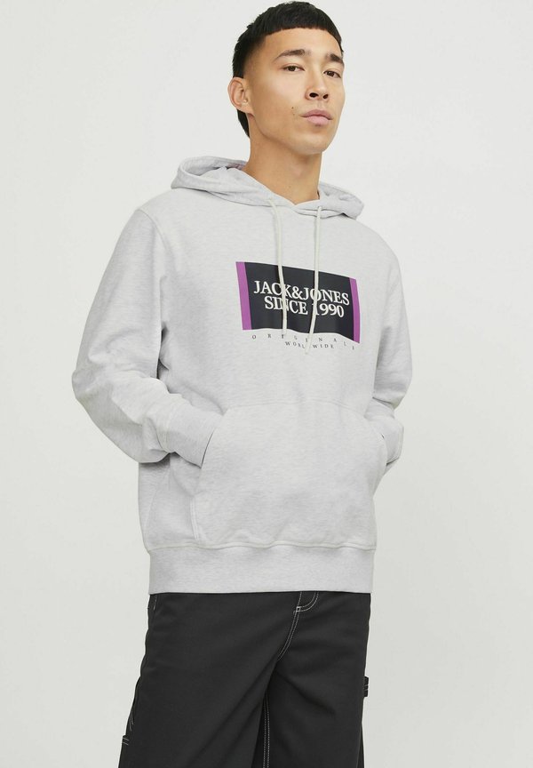 Jack & Jones GEDRUCKT - Hoodie - white melange