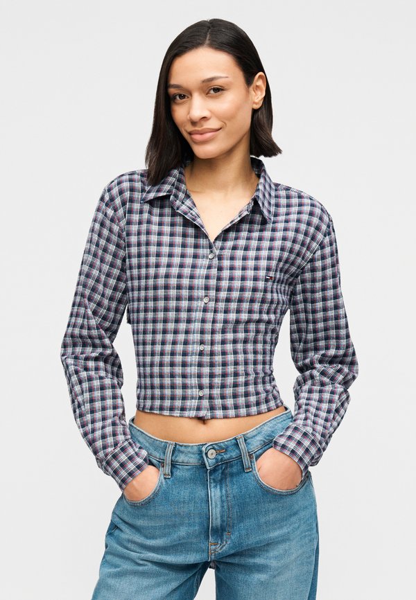 Tommy Jeans REGULAR FIT TIE BACK CHECK SEERSUCKER SHIRT