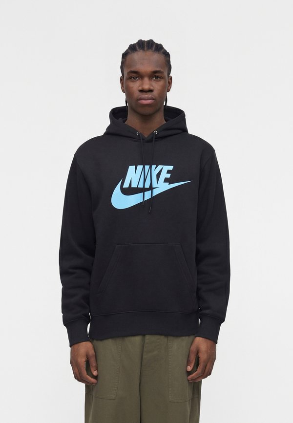 Nike Sportswear CLUB HOODIE - Hoodie - black/football blue