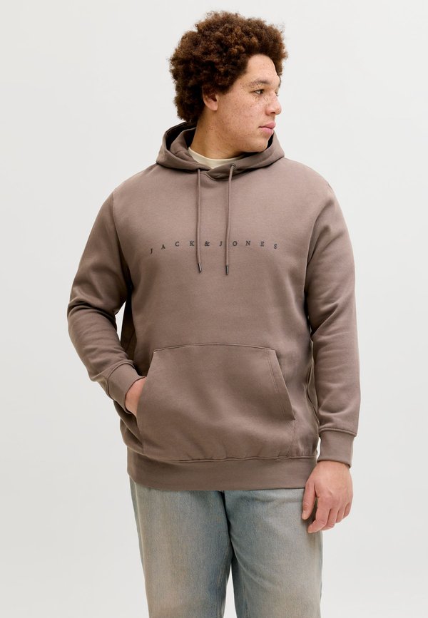 Jack & Jones Plus Size Logo - Hoodie - dark brown