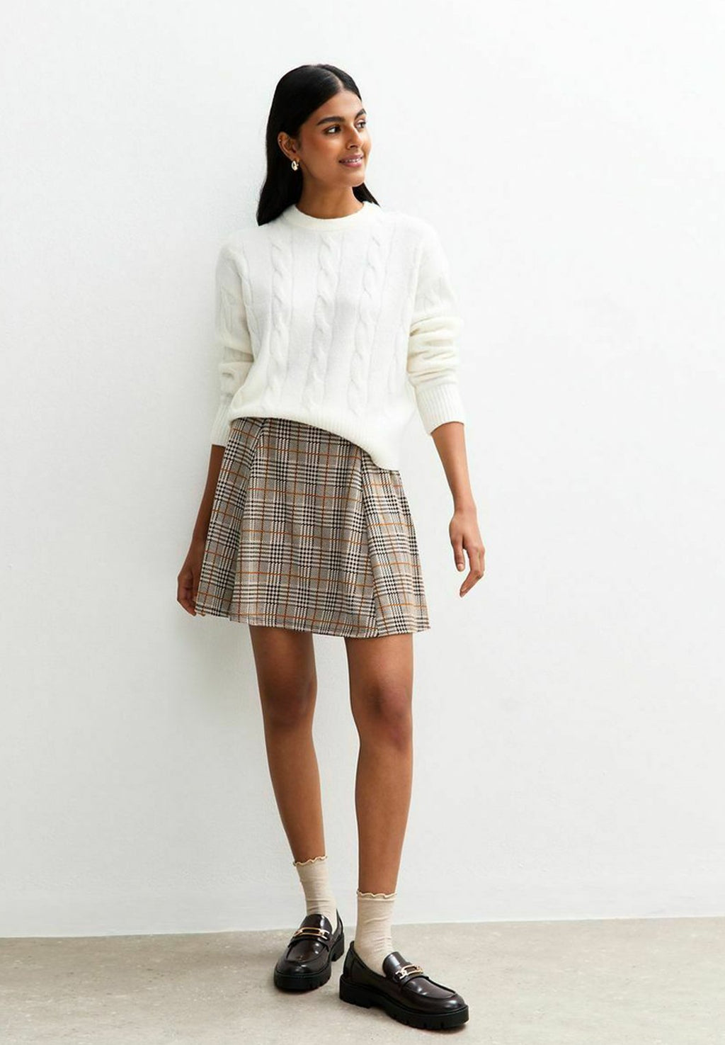 New Look CHECKED PLEATED MINI