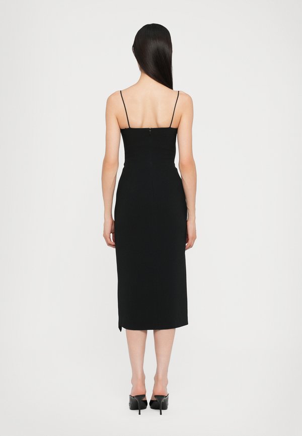 David Koma RUFFLE FEATHER BALCONETTE BRA OPEN LEG MIDI DRESS