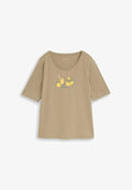 TOM TAILOR T-SHIRT CREW NECK WITH PRINT - Print T-shirt - silver olive