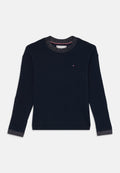 GLITTER MINI CABLE KNIT RELAXED SWEATSHIRT Media 1