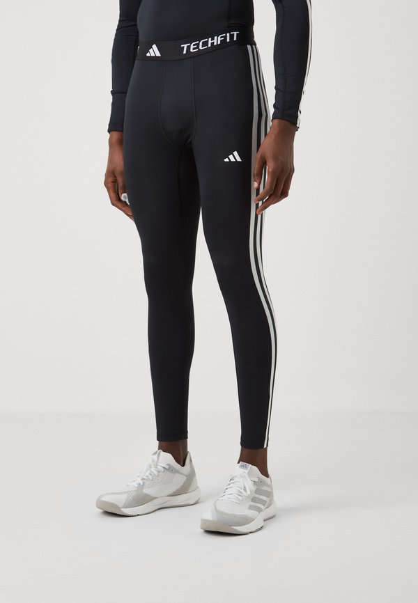adidas Performance TECHFIT COMPRESSION 3-STRIPES LONG - Leggings - black