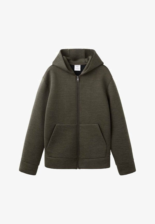 Mango Zip-up sweatshirt - kaki