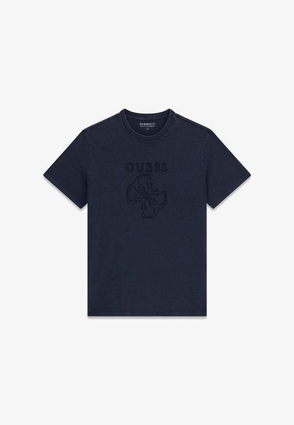 Guess 4G LOGO T-SHIRT - Print T-shirt - dunkelblau