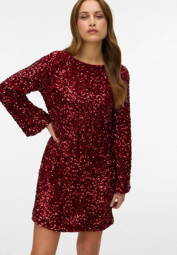 Vero Moda VMLAILA LS SEQUIN BOW EXP - Cocktail dress / Party dress - scarlet sage