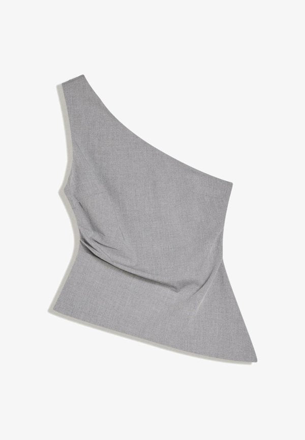 Bershka ASYMMETRIC - Blouse - dark grey