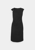 ASYMMETRICAL NECK TRIM SHEATH RUCHED SIDE SKIRT Media 1