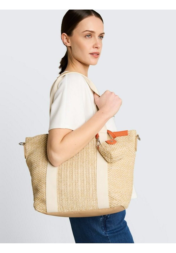TOM TAILOR VANYA ZIP SHOPPER L - Tote bag - mixed beige