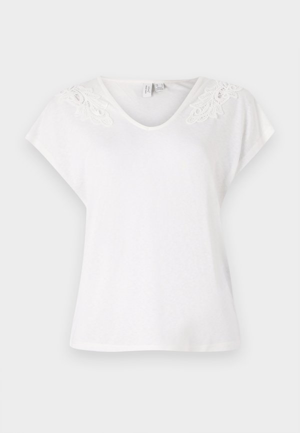 Vero Moda VMBILSA V NECK - Basic T-shirt - snow white