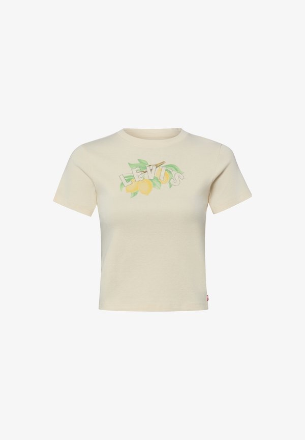 Levi's® GR ESSENTIAL SPORTY TEE ZINE COWBOY GRID - Print T-shirt - beige gelb