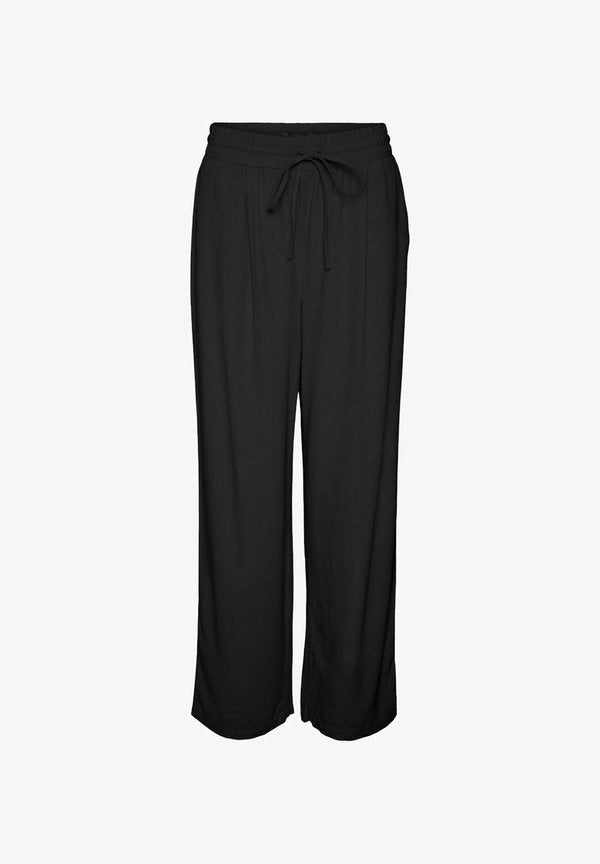 Vero Moda Wide-leg VMJESMILO Mid waist - Tracksuit bottoms - black