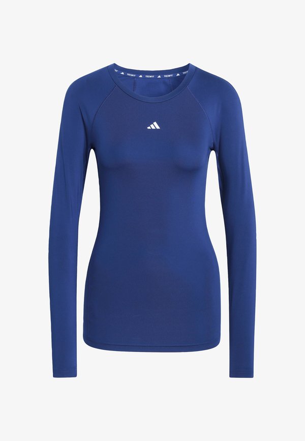 adidas Performance TECHFIT LONG SLEEVE TRAINING TOP - Long sleeved top - dark blue