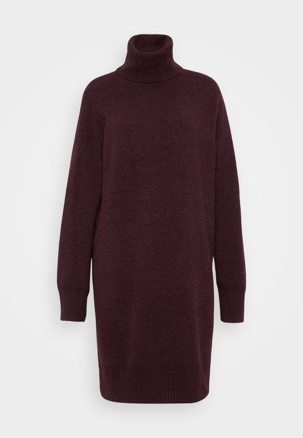 Vero Moda Tall VMAQUARIUS ROLLNECK DRESS  - Jumper dress - winetasting melange