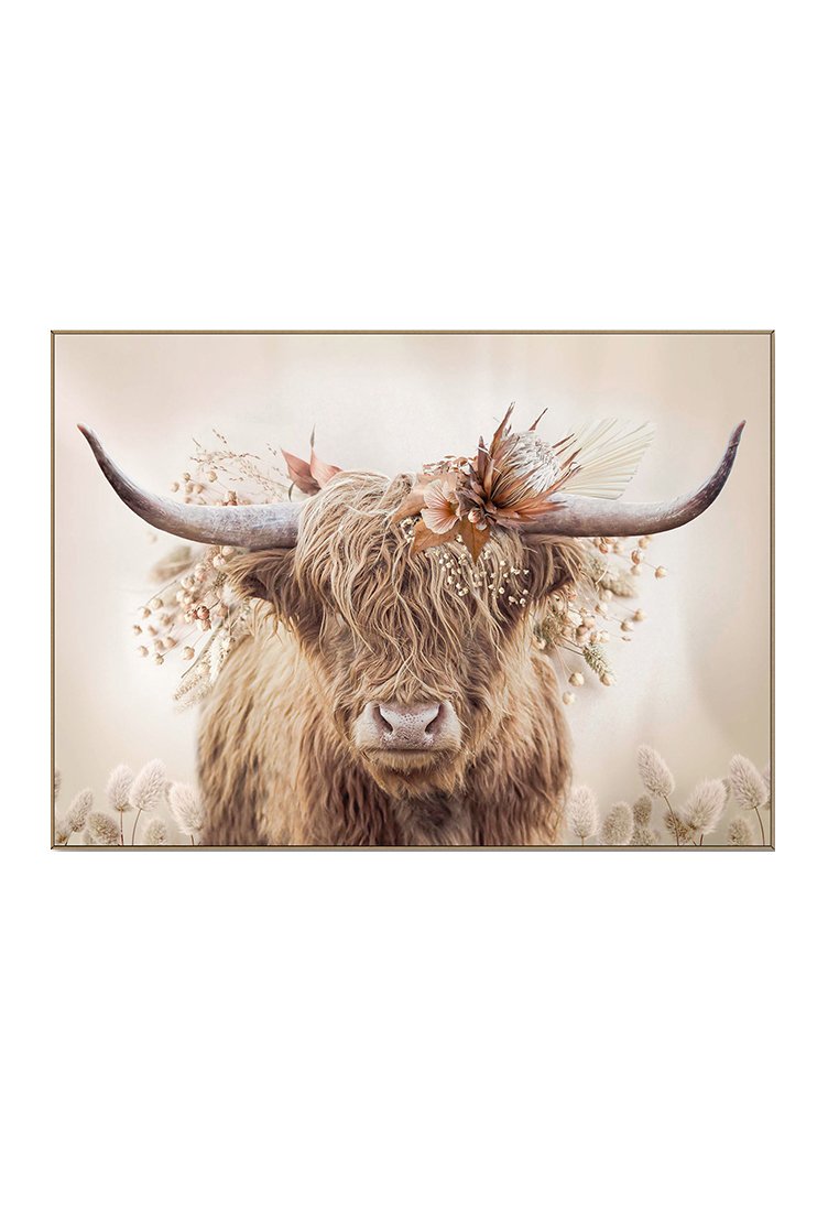 Orange Wallz COW AND FLOWERS