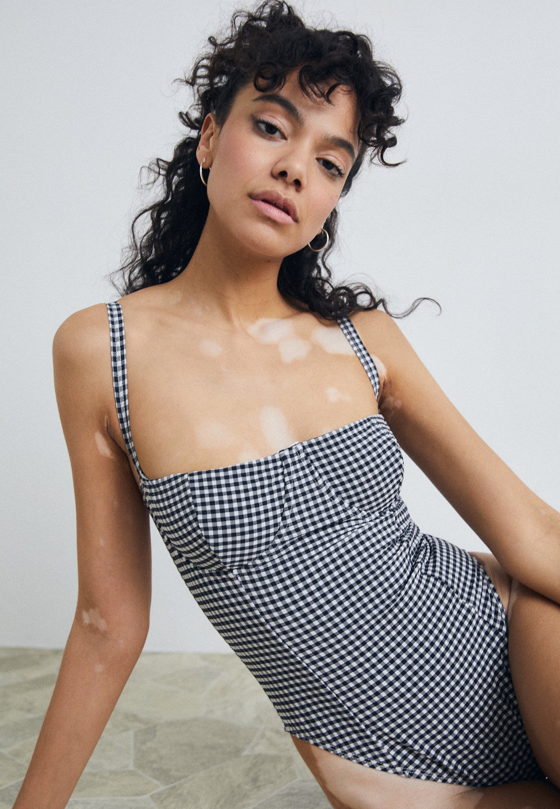 Good American GINGHAM SQUARE NECK SUPPORT ONE PIECE