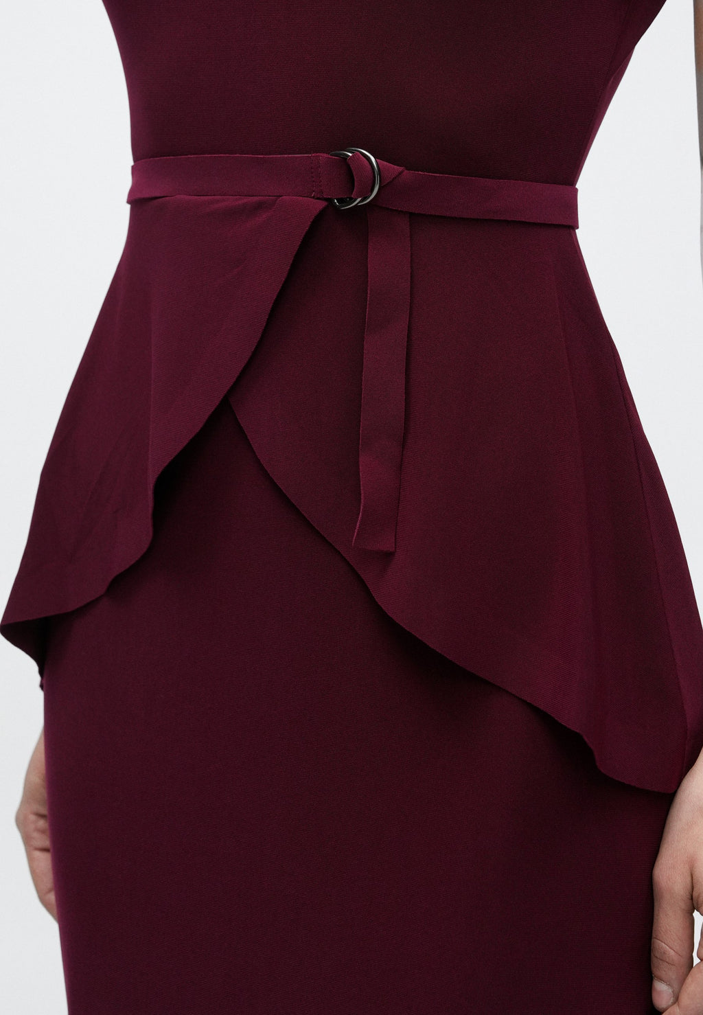 Norma Kamali SLEEVE SHOULDER PAD PEPLUM DRESS TO MIDCALF