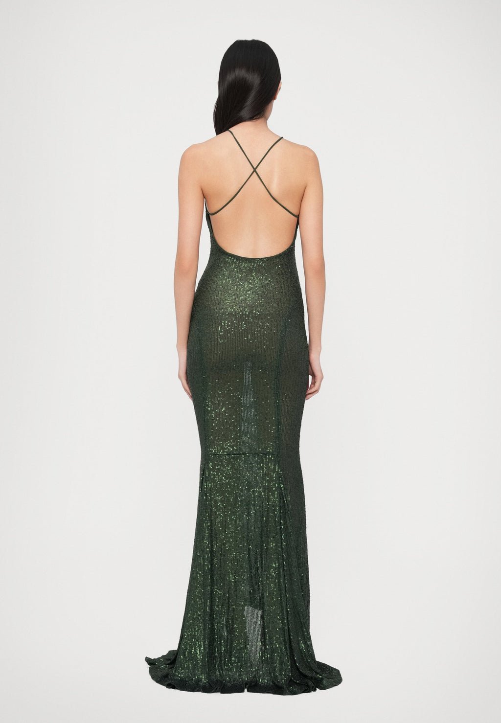 Norma Kamali LOW BACK MERMAID FISHTAIL GOWN