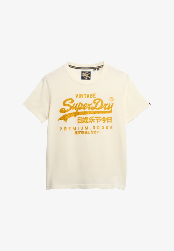 Superdry & Co VINTAGE LOGO RELAXED - Print T-shirt - desert bone off white