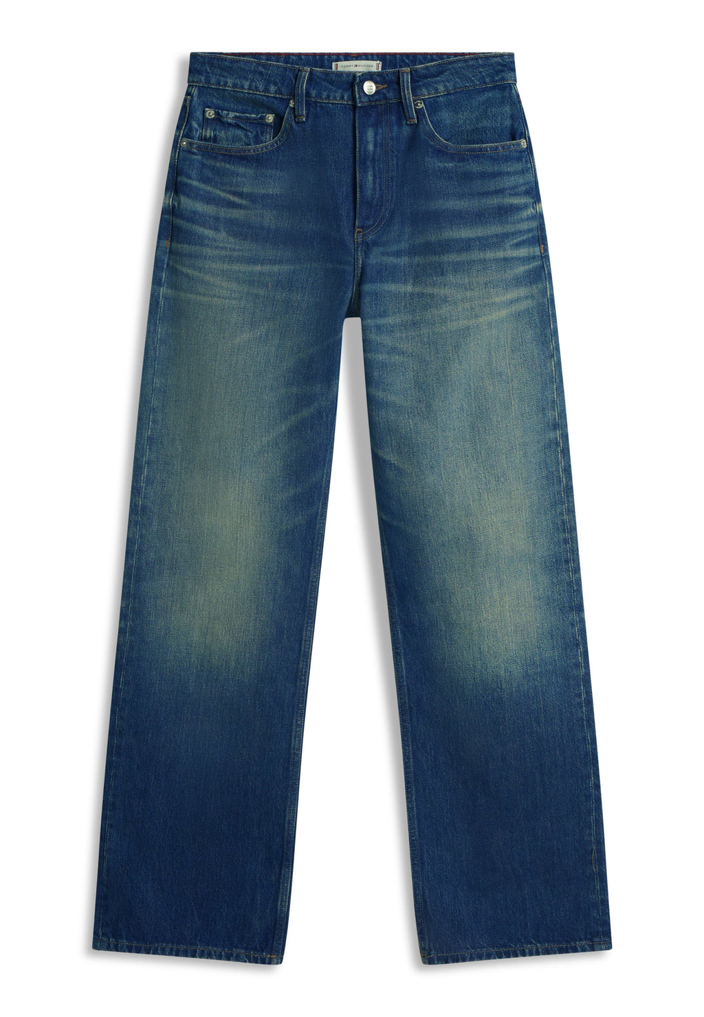 WHISKERED MID RISE LOOSE STRAIGHT LEG JEANS Media 1
