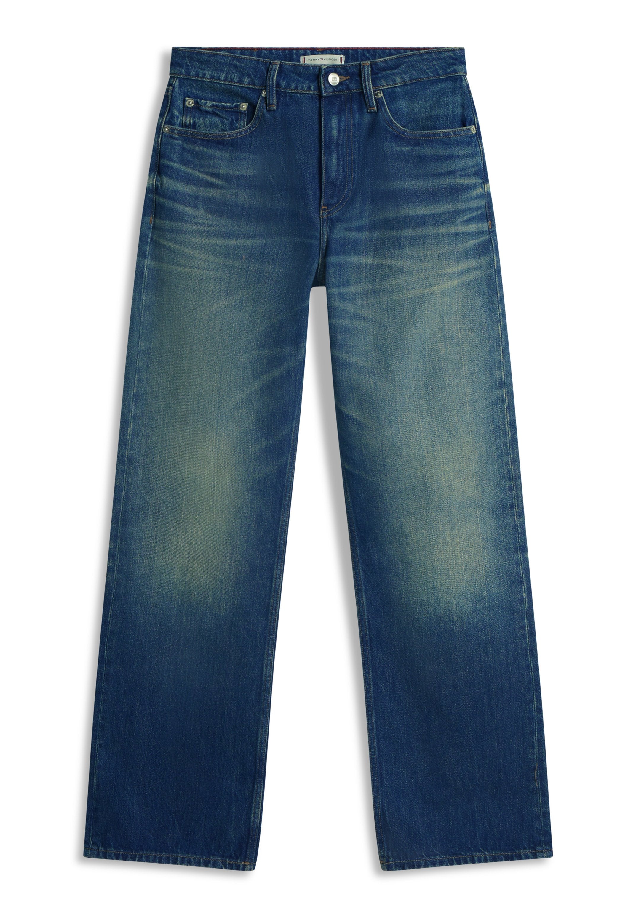 WHISKERED MID RISE LOOSE STRAIGHT LEG JEANS Media 1